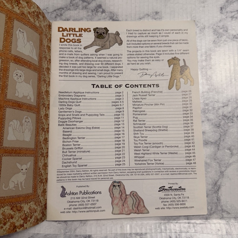 Quilt Pattern Book - Darling Little Dogs by Darcy Ashton 35 Types Craft Projects - Picture 3 of 16